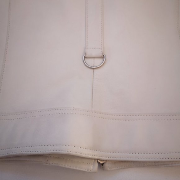 Danier Leather Ladies Off White Motto Style Leather Jacket - Picture 8 of 16